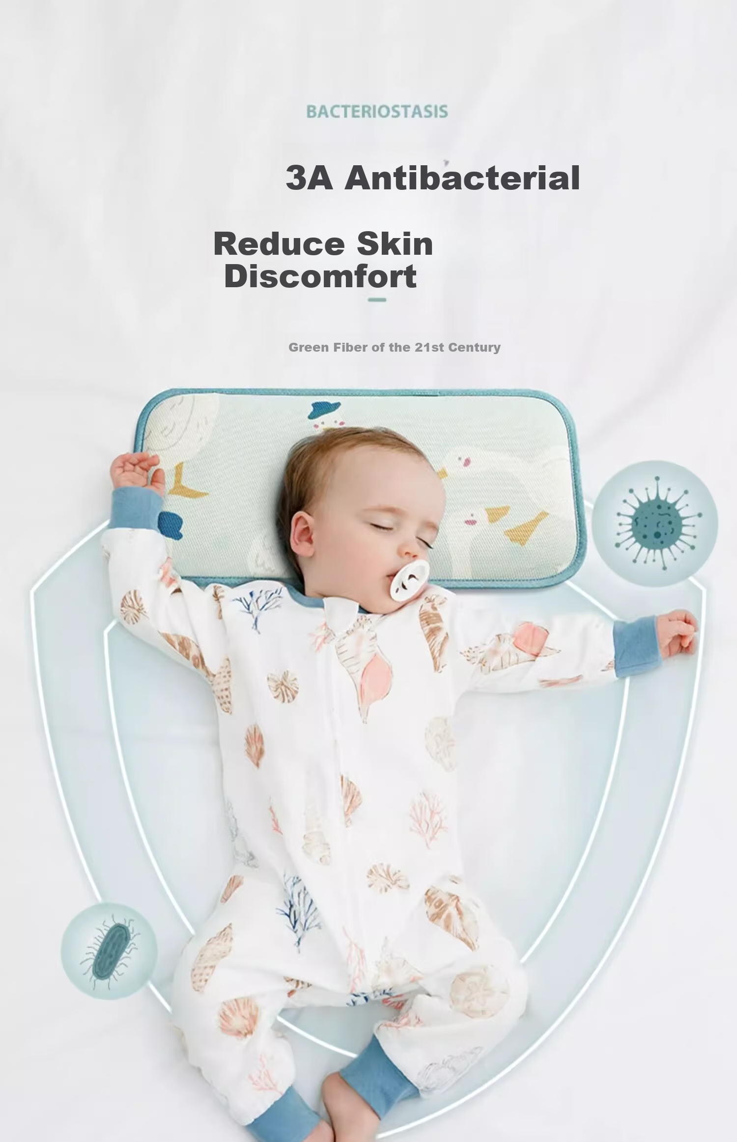 EMXEE Baby Cloud Pillow, Summer Children's Ice Silk Pillow, Newborn Breathable Large Pillow, Rainbow in The Clouds 3