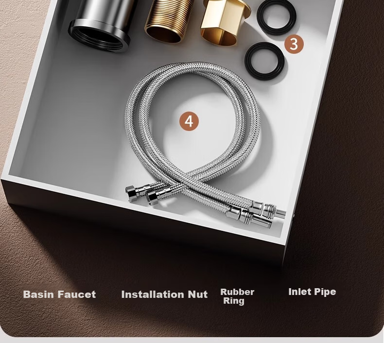 WUZORY [Germany] Washbasin Faucet, Hot And Cold Water Two-In Bathroom Sink, Face Basin, Washbasin Faucet 23