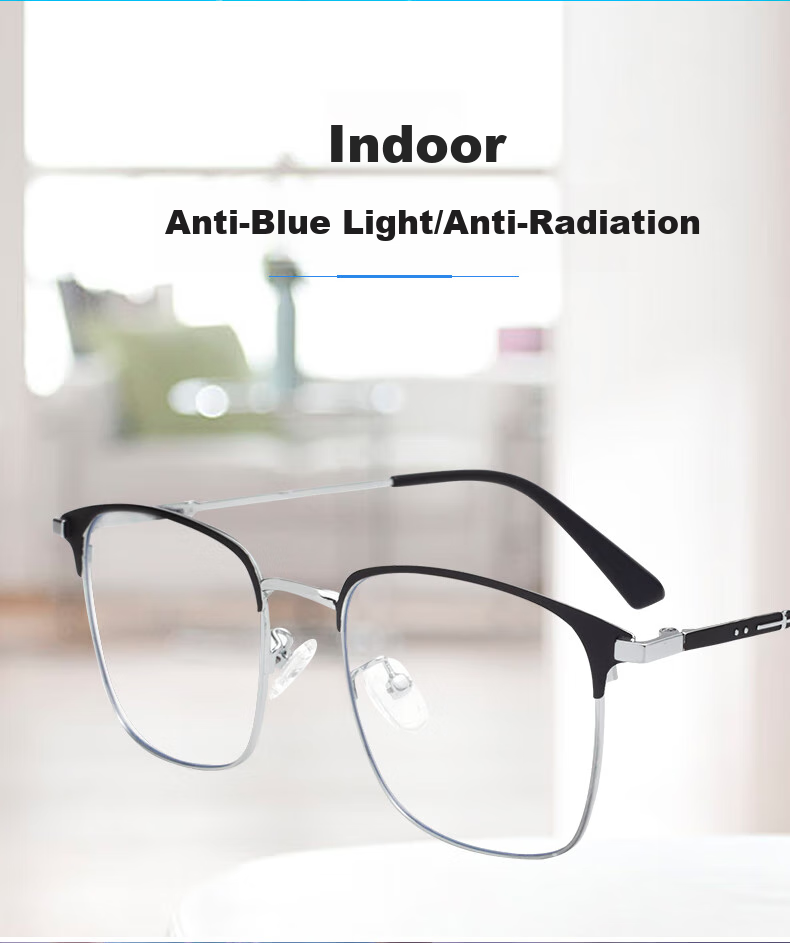 Jimmy Orange Anti-Blue Light Radiation Glasses for Men And Women, Office Photochromic Browline Gaming Protective Outdoor Non-Prescription Eyeglass Frames 5