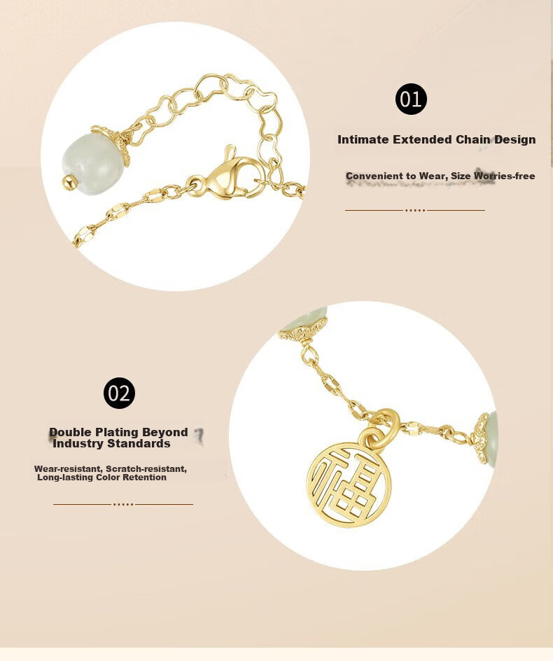 Zhoubaifu Nafu Hetian Jade Bracelet for Women, Luxury Fortune Charm Chinese Style Beaded Bracelet, Birthday Gift for Girlfriend Or Wife 7