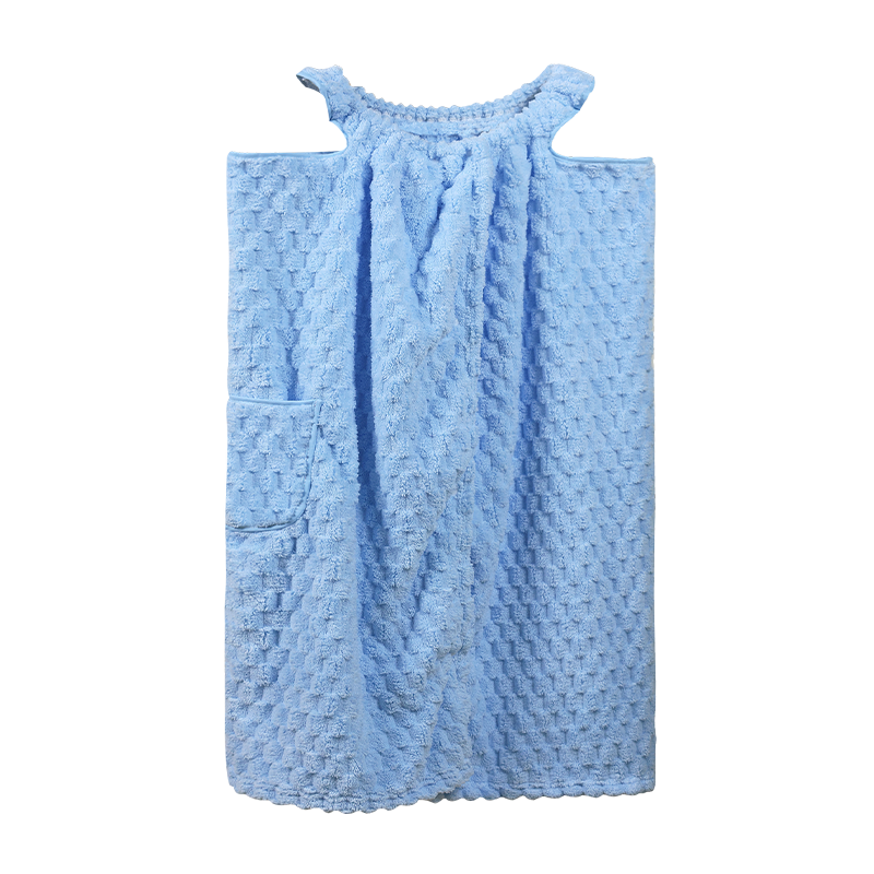 Grace 7A Antibacterial Women's Bath Skirt, Wearable and Wrapable Adult Bath Towel, Quick-Dry Large Wrap, Sky Blue