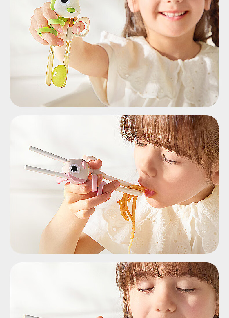 Babycare Children's Training Chopsticks PPSU Material Baby Helper Chopsticks - Highland Opal Pink Lunch Box 15