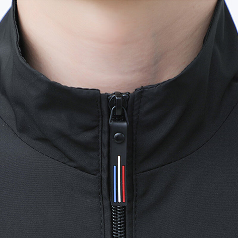 TUCANO Men's Spring Autumn Stand Collar Comfortable Business Casual Jacket Versatile Sports Solid Color Top Black L
