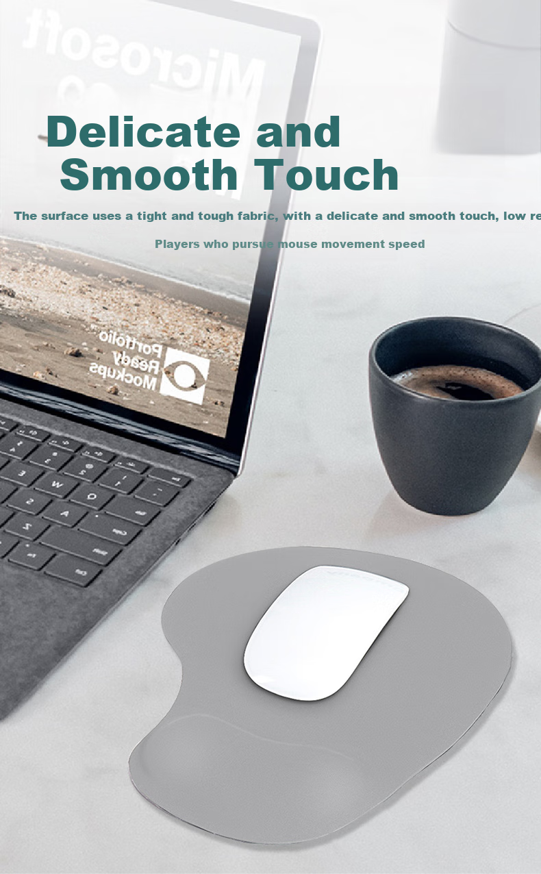 Lingshe Wrist Rest Mouse Pad, Anime Silicone Wrist Support, Cute Cartoon Office Gaming Computer Mouse Pad, Thickened Wrist Guard for Women's Desk Pad H58 Gray 4