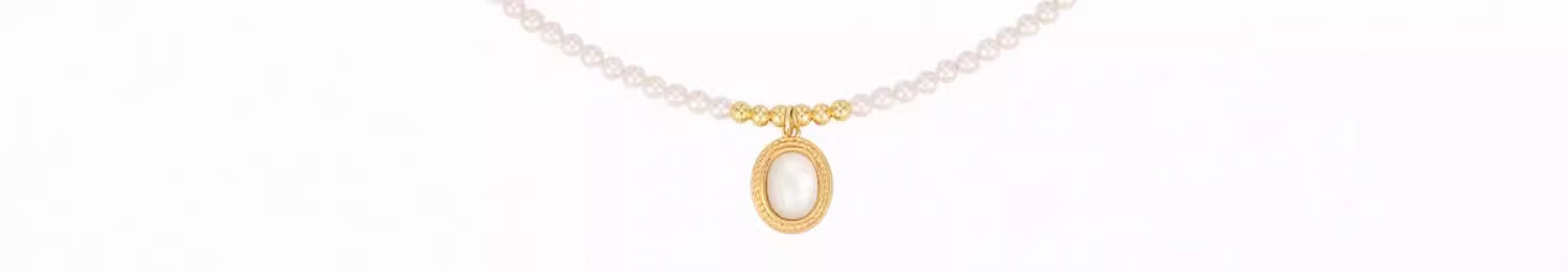 AJIDOU Necklace for Women, Elegant Vintage Shell Pendant, Pearl Collarbone Chain, Versatile Gift for Girlfriend, Mid-Autumn Festival Present 6