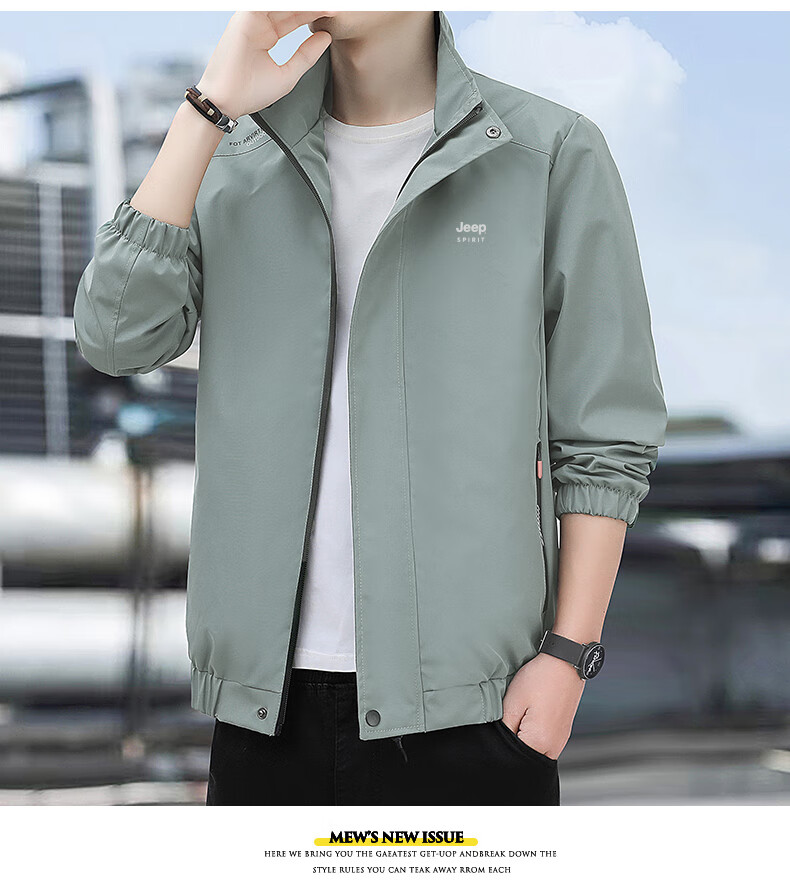 JEEP SPIRIT Men's Spring Jacket, Casual Outerwear for Men, Loose-Fitting Clothing for Me 9