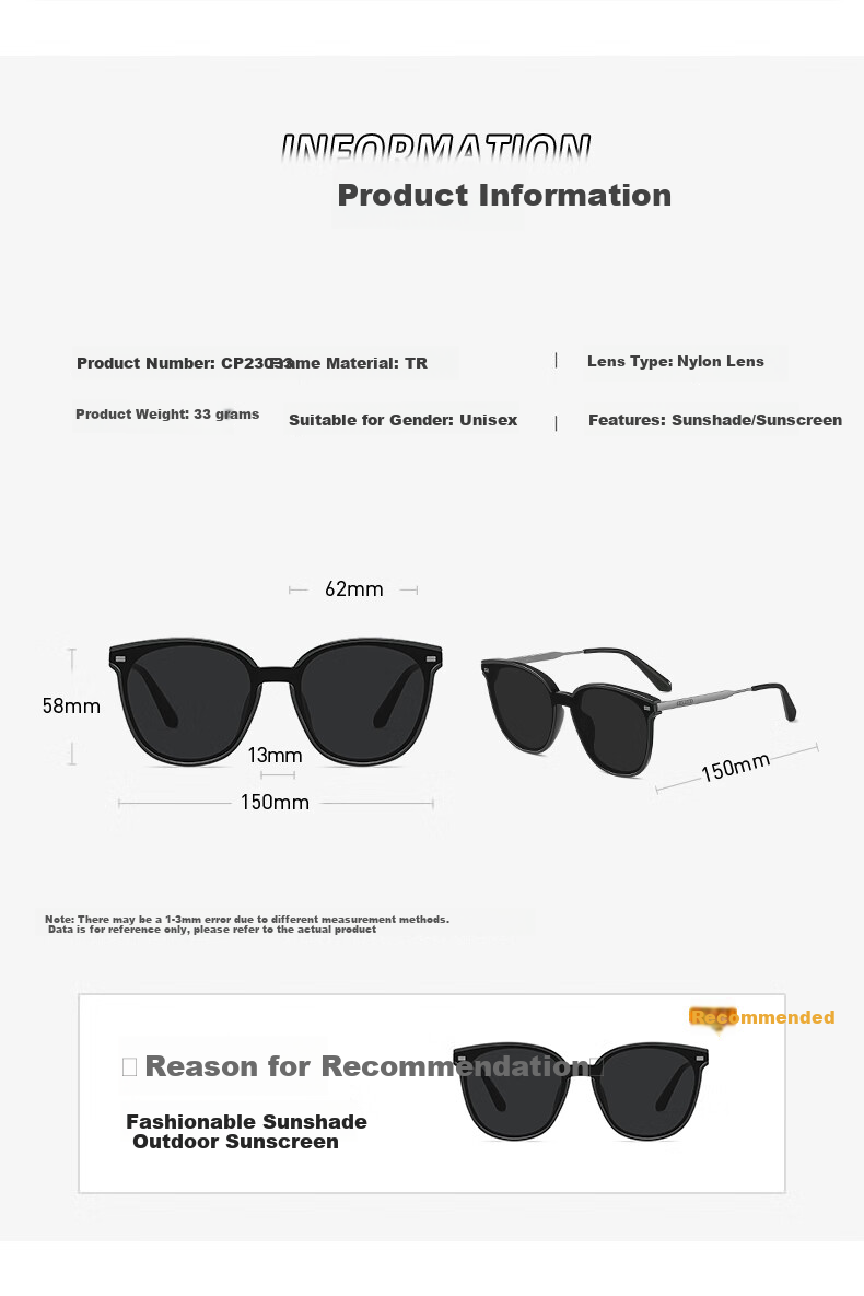 Jiaboli Women's Sunglasses, 2026 New Style, UV Protection, High-Definition, Nylon Frame, Elegant Look, Face-Slimming Effect, for Outdoor Travel 11
