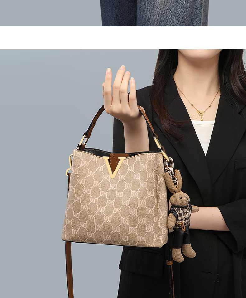 Aiqinghai Handbag, Women's Bucket Bag, Shoulder Crossbody Large Capacity Light Luxury Brand, Birthday Mother's Day Gift, Practical Present for Mom 3