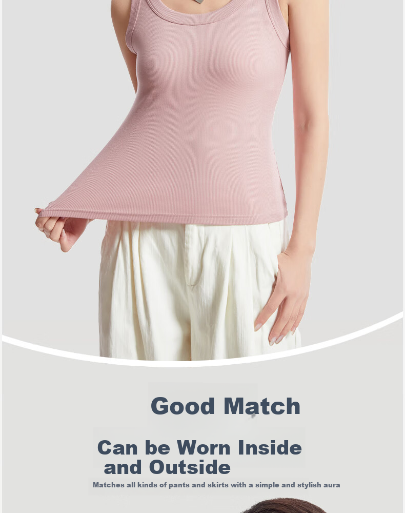 MiiOW Camisole Tank Top for Women, Spring And Summer Undershirt, Casual Versatile Inner Wear Vest for Women, Can Be Worn As Outerwear for A Stylish Look 11