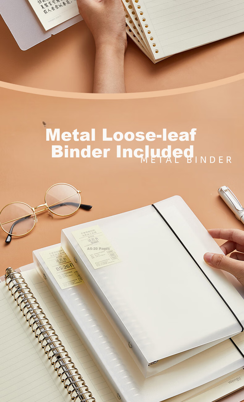 Wengu A5 Refill Loose-Leaf Pages for Record Book, Grid Loose-Leaf Diary, Universal Square Refill, 20 Holes, 50 Sheets A550-2 9