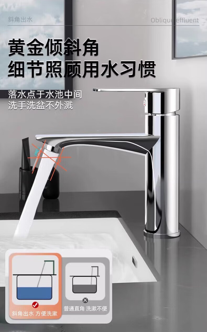 IVORPO Seiko Basin Faucet Bathroom Sink Mixer Tap Hot and Cold Water Two-in-One Wash Basin Faucet 2