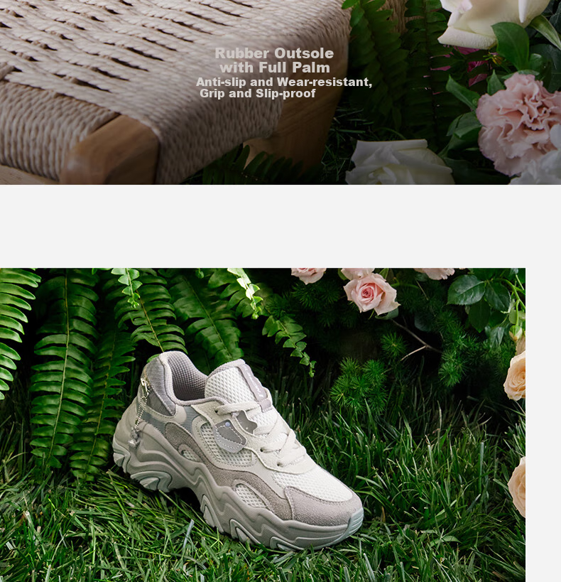 361° Women's Sports Shoes, Kangaroo Shoes, Winter Comfortable Retro Thick-Soled Dad Casual Shoes, 682516767-6 14