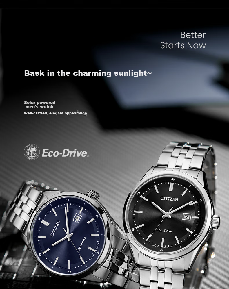 CITIZEN Watch for Men, Japanese And Korean Style, Eco-Drive, Date Display, Steel Band, Minimalist Business Design, Gift for Boyfriend, BM7560-59L 1