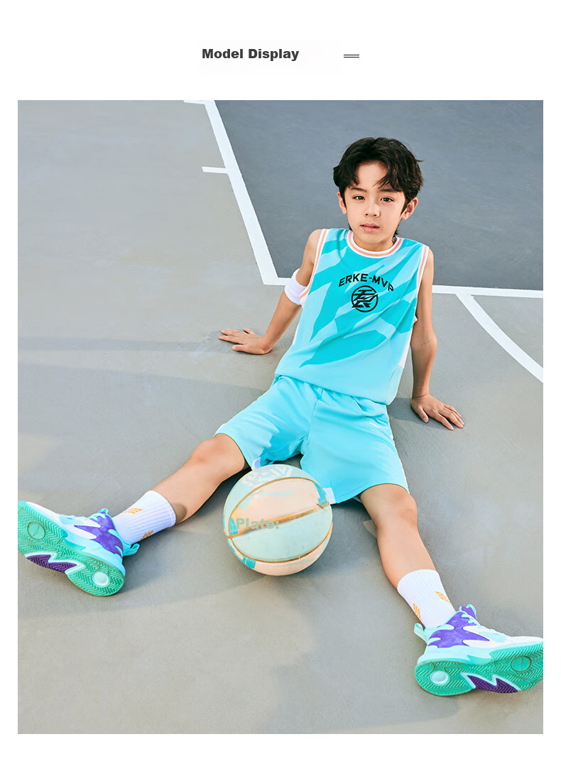 ERKE Kids Boys Youth Summer Outdoor Sports Basketball Set Glazed Purple 150 1