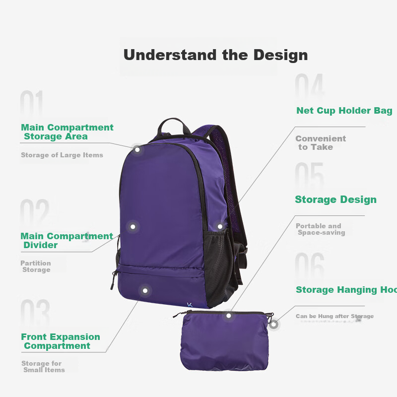 Keep Outdoor Cycling Hiking Lightweight Mountaineering Backpack, Foldable Rucksack for Cross-Country And Mountain Climbing, Qing Ye Zi