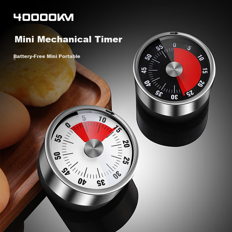 Siwangongli Timer Clock Refrigerator Magnet, Magnetic Kitchen Mechanical Clock Alarm Reminder, New Year Gift