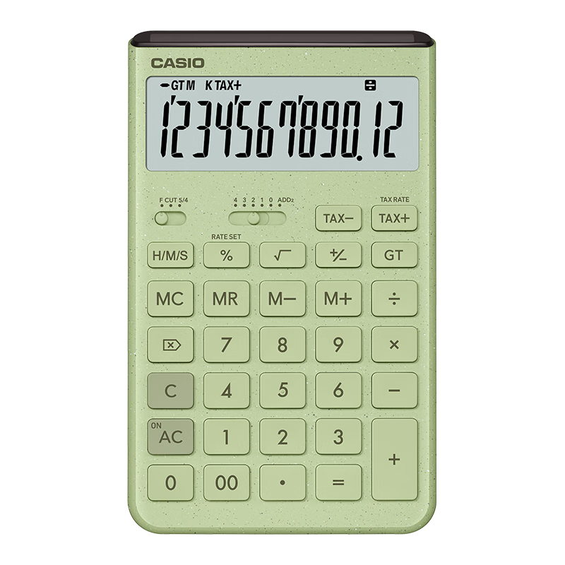 CASIO JT-200T Calculator with Innovative Extra-Large Display, Solar Panel, Eco-Friendly Material, Desktop Office Financial Use, Pine Green