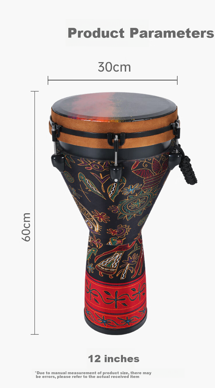 MOSEN 12-Inch Professional African Drum, Carbon Fiber Material Lijiang Hand Drum, Adjustable Tuning Fashion Style, Cosmic Blue 16