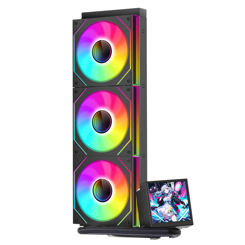 BUBALUS Smart-G360 All-In Display Water Cooling, 3.4-Inch LCD Customizable Screen (480 Resolution / Modular Fan/Smart Digital Display/ARGB Infinite Mirror)