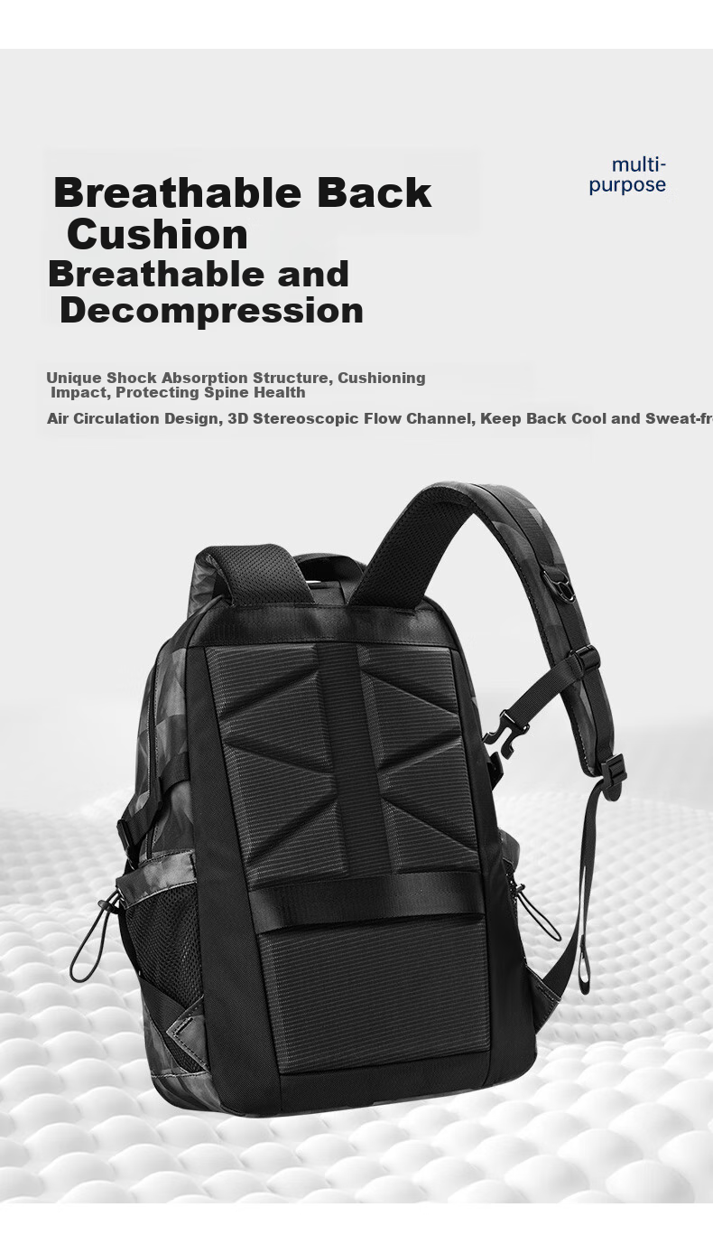 Edison Backpack for Men, Large Capacity Travel Backpack, Water-Resistant Schoolbag for Middle School, High School And College Students K053-7G 4