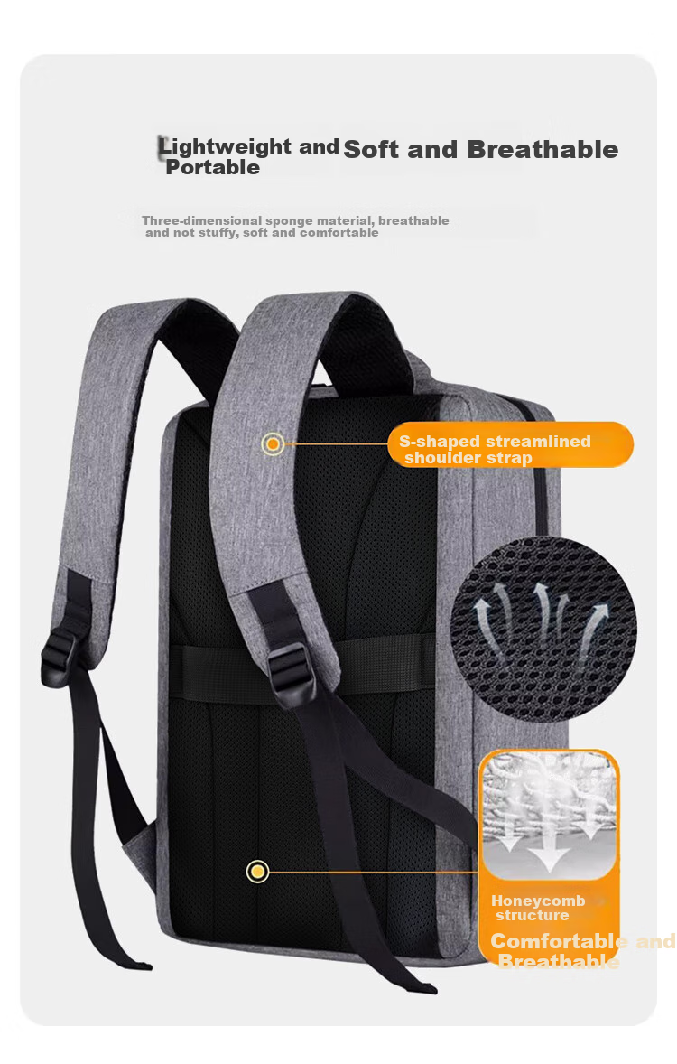 Lenovo Laiku Expandable Laptop Backpack Travel Double Shoulder Bag for 17.5-inch Laptop Large Capacity Waterproof Backpack Luggage Strap P002 4