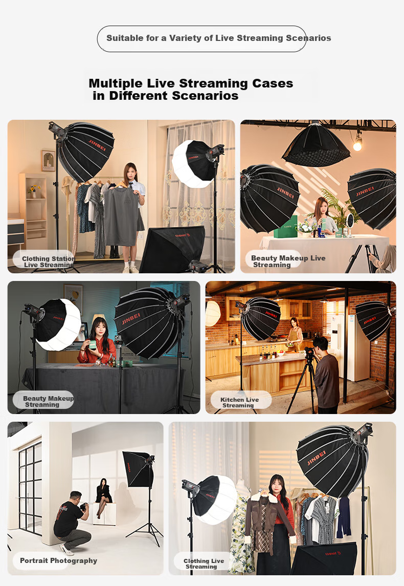 JINBEI JL300BI Photography Live Streaming Fill Light, Dual Color Temperature LED Video Constant Light, 300W High Power, for Studio Wedding Portrait Photography, Main Light for Streamers, Studio Hair Light 1