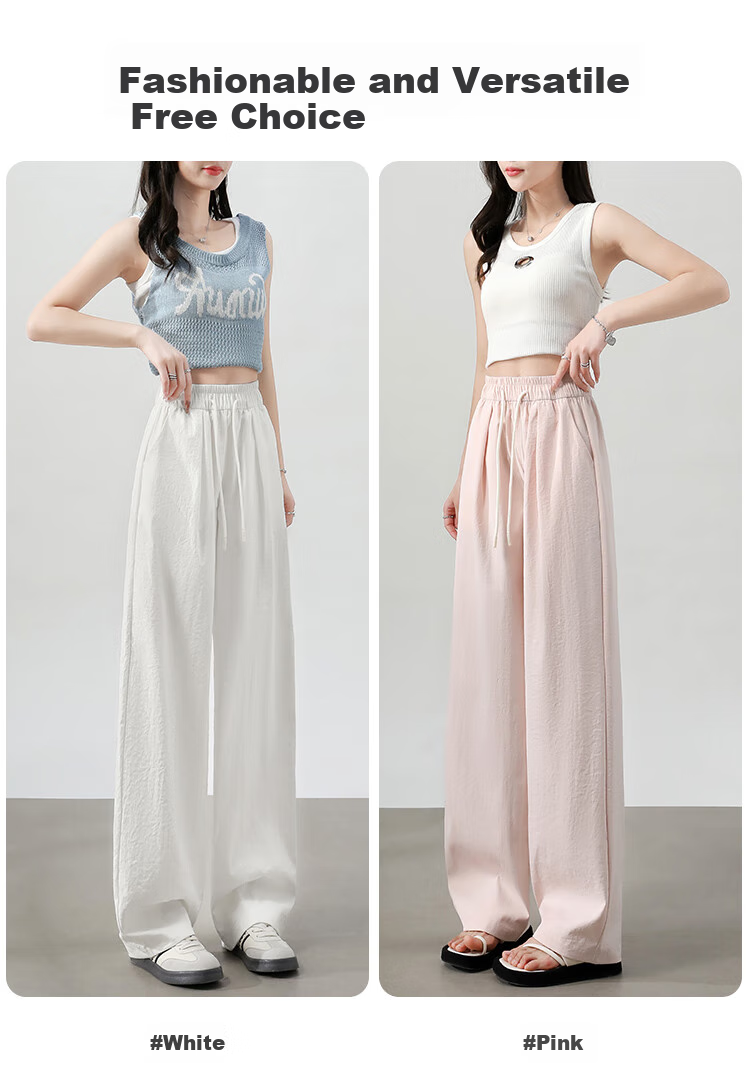 XUEXIMAN Cool Wide-Leg Pants for Women, Summer Lightweight 2026 New High-Waist Draping Loose Quick-Dry Lazy-Feel Mafu Yamamoto Pants 14