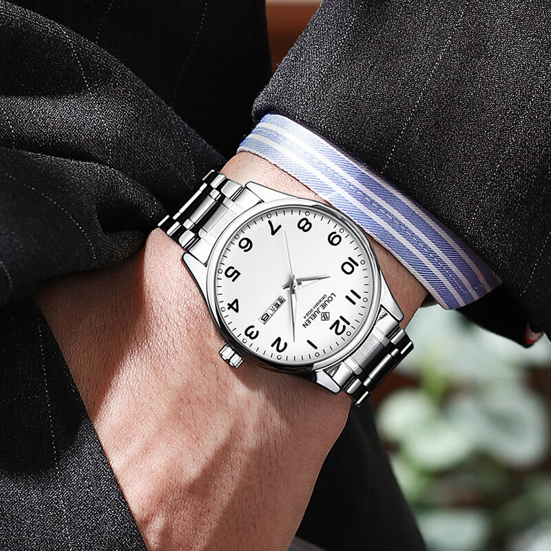 GEORGCOUNT Men's Watch Large Number Waterproof Luminous Quartz Watch for Middle-aged and Elderly Dad and Mom Women
