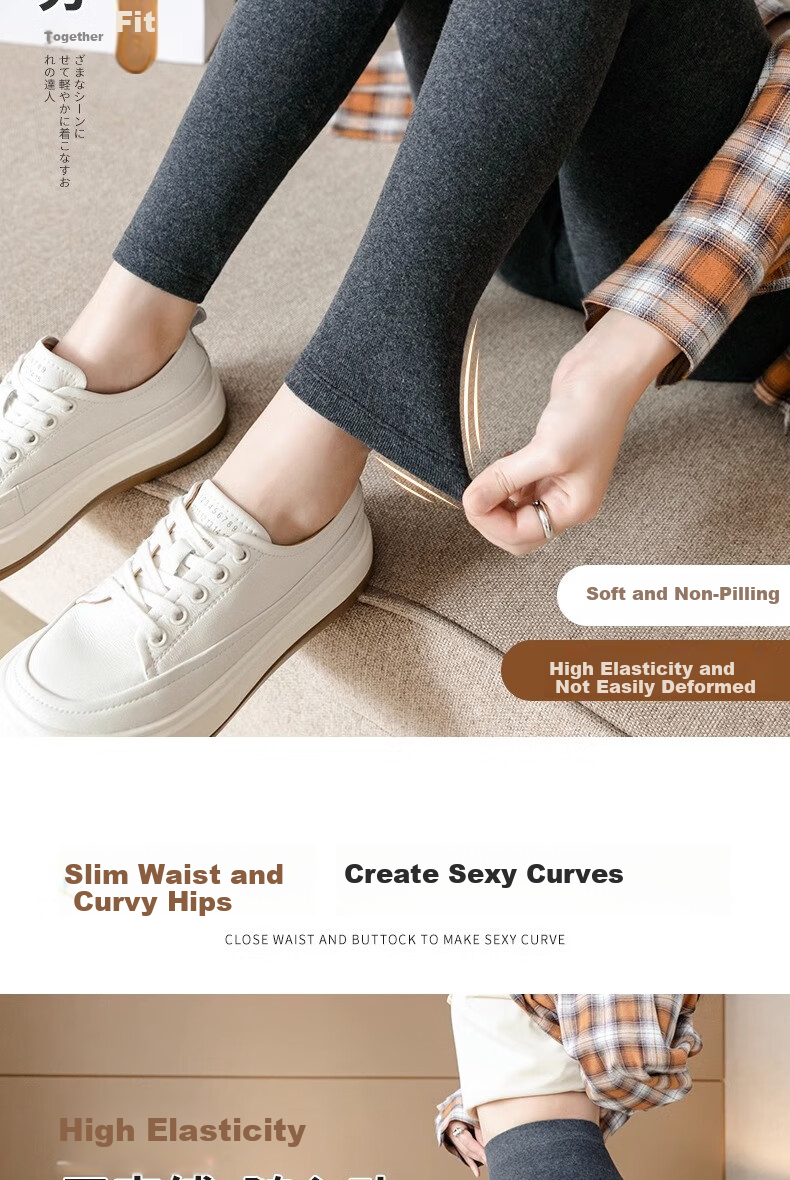 LangSha Women's Leggings for Outer Wear, High-Waisted Autumn Tight-Fitting Pants, Nine-Tenths Ankle-Length Slimming Leggings for Wome 3