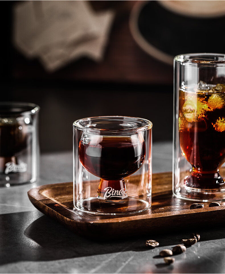 Bincoo High-Temperature Resistant Glass Coffee Cup, Stylish Ice Americano Latte Cup, Minimalist Exquisite Australian White Coffee Cup 14