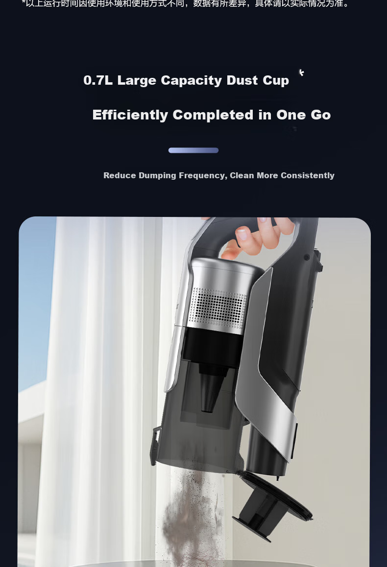 Haier Cordless Long Battery Life Strong Suction Vacuum Cleaner with LED Smart Display, Vacuum Green Light Dust Detection, Anti-Tangling, Handheld High Suction Power, Wall-Mountable HSC-S601D 11