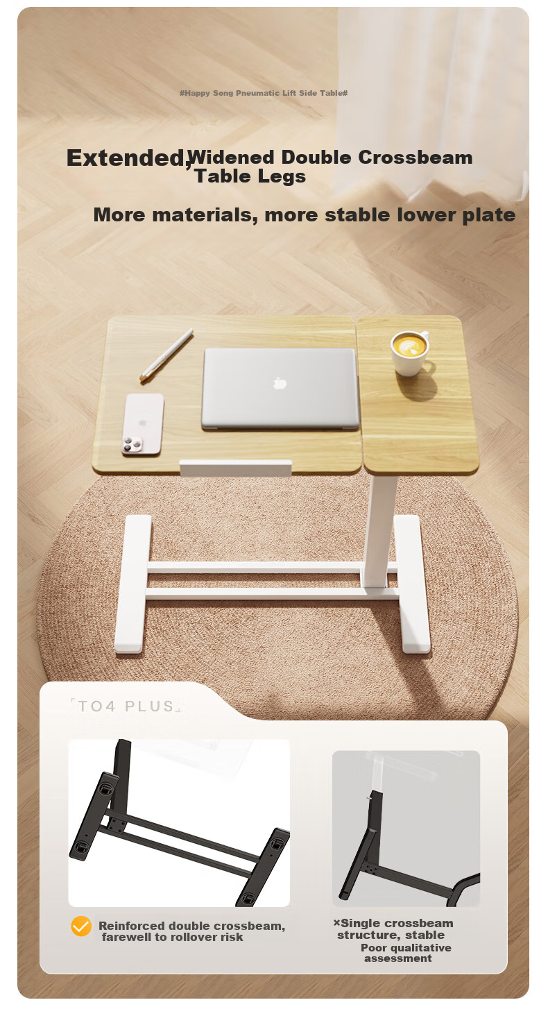 Loctek Mobile Bedside Table, Adjustable Height Desk, Computer Desk, Dorm And Home Lazy Table, Small Table T04-Plus White 22