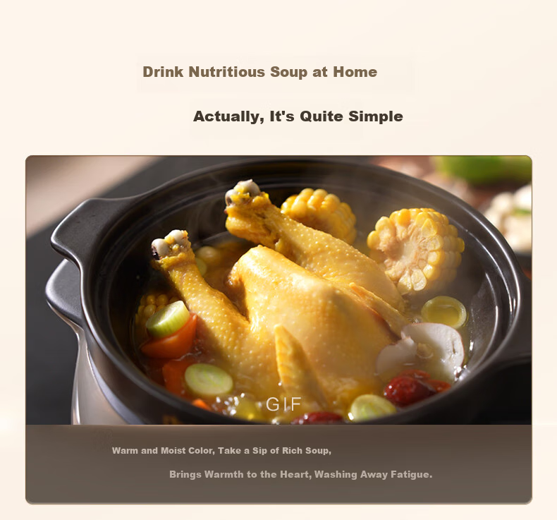 SUPOR Electric Stew Pot, Soup Cooker, Stewing Pot, Porridge Cooker, Baby Food Maker, Electric Cooking Pot, 5L Micro-Pressure Ceramic TG50YC878, Random Delivery 4