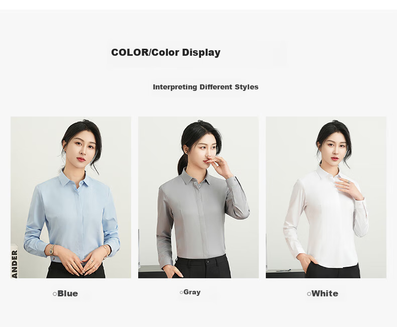 ROMON Long-Sleeve Shirt for Women, Business Casual Professional Formal Wear, Slim-Fit Slimming Work Uniform, Commuter White Blouse Women's Top 5