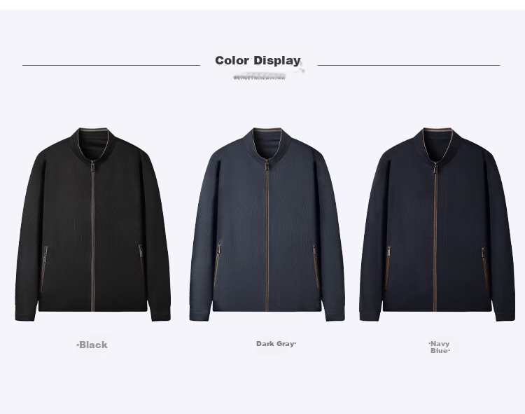 FIRS Jacket Spring Thin Elastic Business Baseball Stand Collar Men's Contrasting Color Simple Zipper Cardigan Crisp Smooth Coat 10