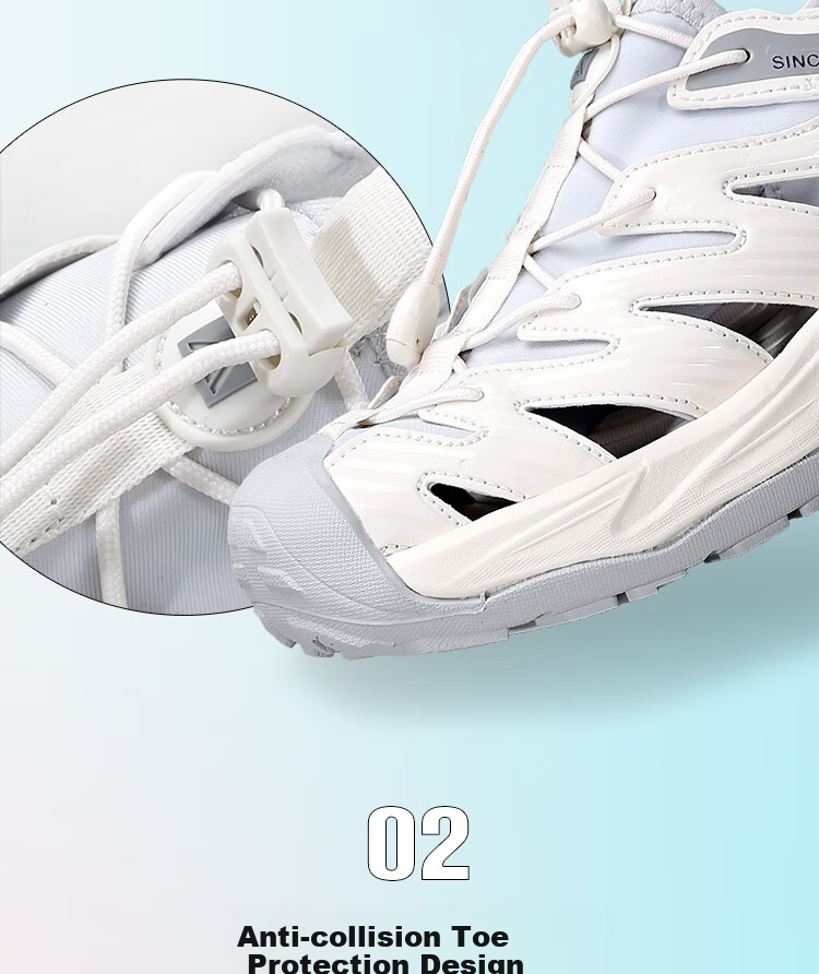 HUMTTO Outdoor Sports Sandals for Women, Closed-Toe Beach Shoes, Quick-Drying Water-Friendly River Tracing Shoes, Ice Blue/orange Blossom Plum, Size 37 4