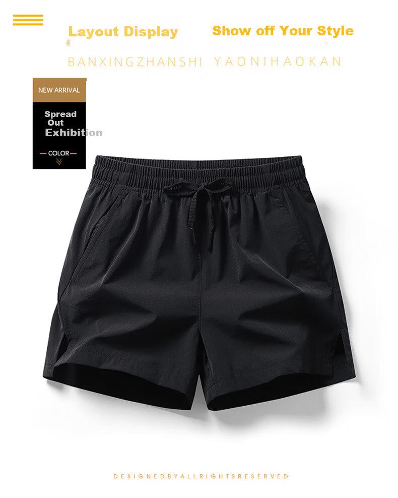 Jeanswest Ice Silk Shorts for Men, Summer Lightweight Versatile Elastic Sports Casual Pants, Loose Quick-Dry Cool Beach Shorts for Me 5