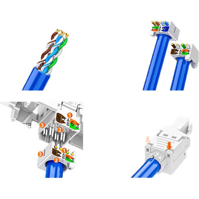 Разъём RJ45 SAMZHE MD61B, Cat6, без инструмента, 8P8C, для сетевого кабеля