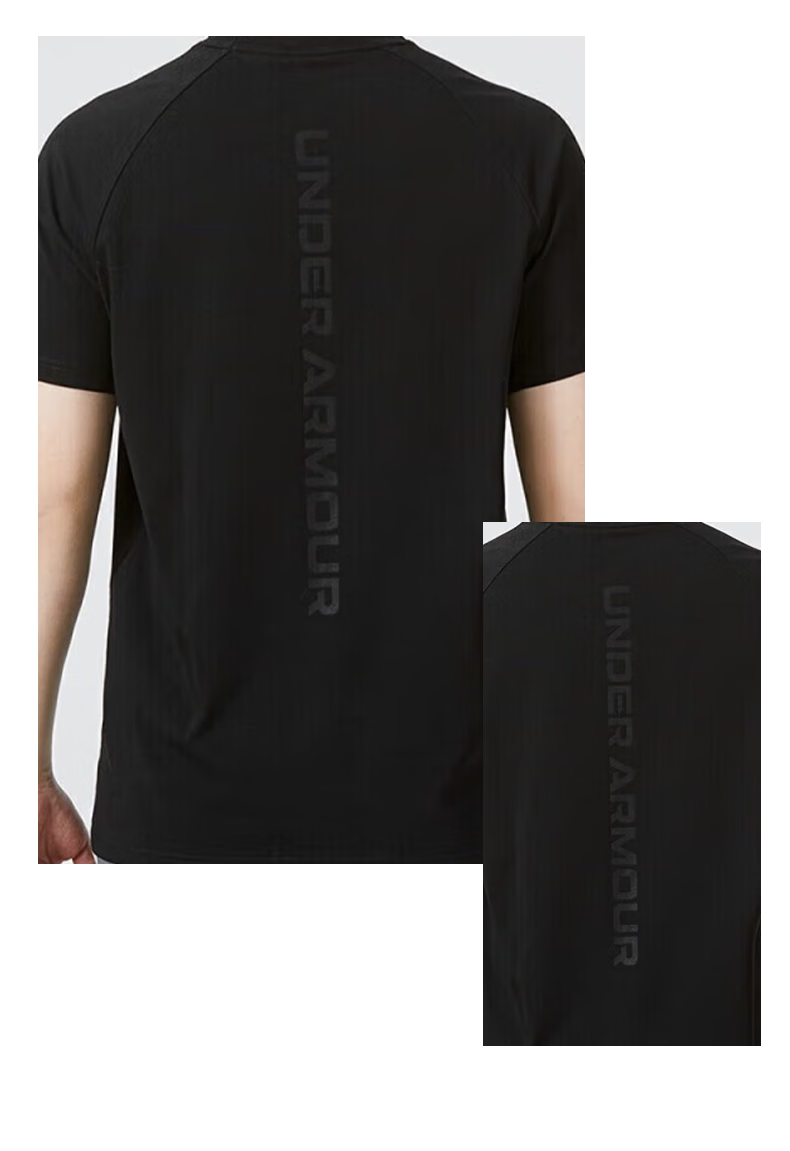 Under Armour Quick-Dry Short-Sleeve T-Shirt for Men, Summer Antibacterial Comfortable Casual Sports Trendy Versatile Fitness Training Top Half Sleeve 5