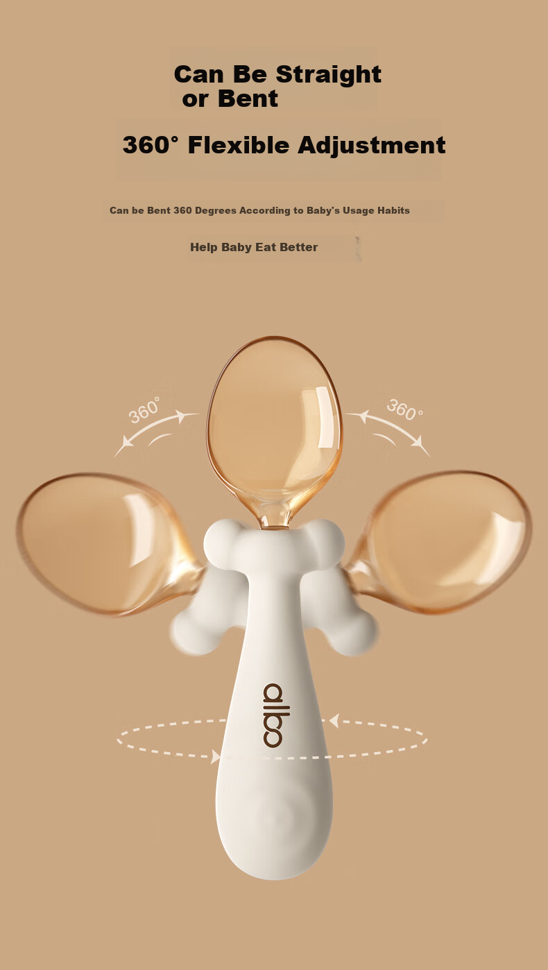 Albo Baby Training Spoon PPSU, Infant Feeding Fork, Bent Spoon for Complementary Food, Children's Tableware Set 9