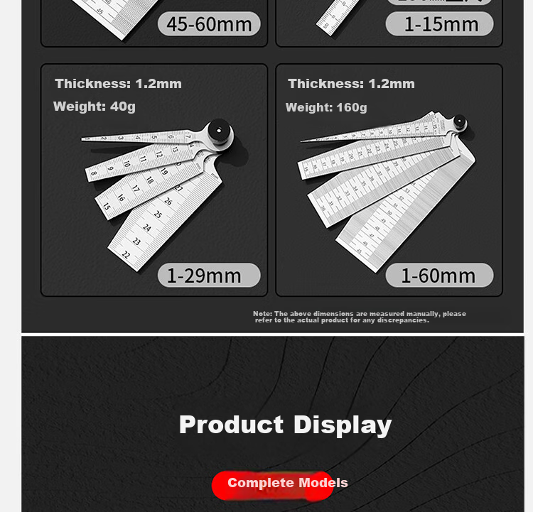Mici Feeler Gauge, Stainless Steel Wedge Feeler Gauge, Conical Gauge, Hole Diameter Gauge, Plug Gauge, 1-15mm 15