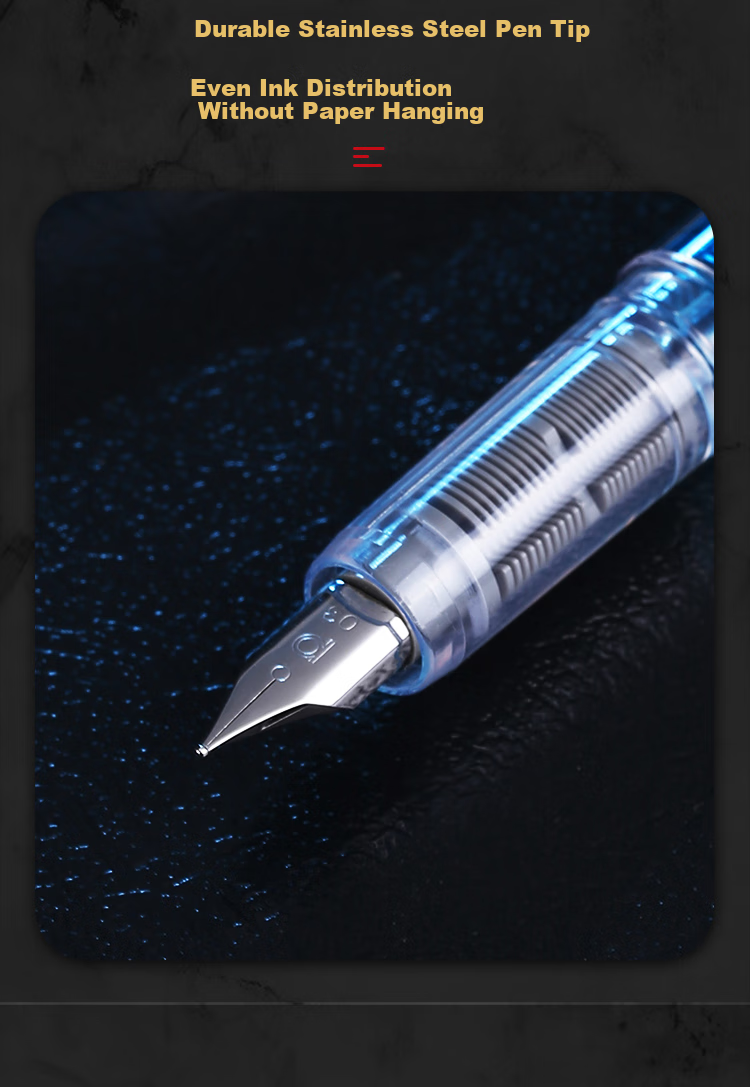 PLATINUM Fountain Pen PPF-800 Fountain Pen PREFOUNTE Student Calligraphy Practice Transparent Demonstration Fountain Pen Red F Nib 2