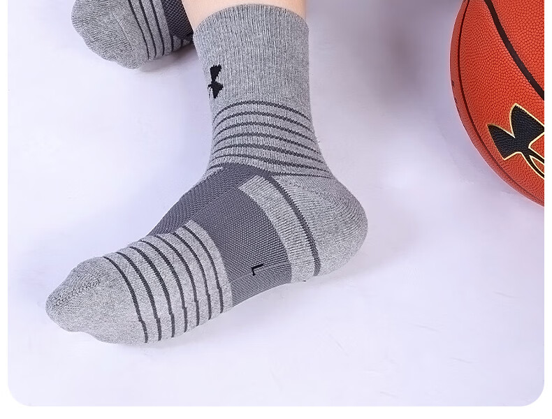 Under Armour Socks [3 Pairs] Sports Running Marathon Basketball Badminton Professional Unisex Ankle Socks White Size L 14