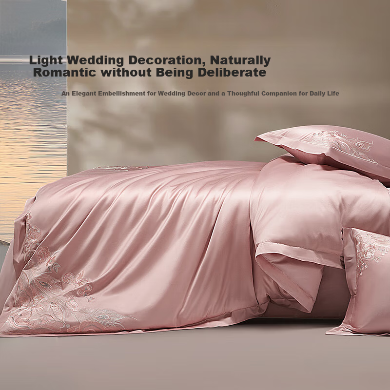 Bailisi Home Textile Four-Piece Set, 100-Count Long-Staple Cotton High-Count Sateen Bedding Set Including Bedsheet, Duvet Cover, And Quilt