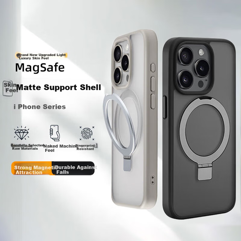 ZHIWEISHI Чехол-подставка с магнитным креплением для Apple iPhone 14 Pro Max, ультратонкий, противоударный, матовый, графитовый черный