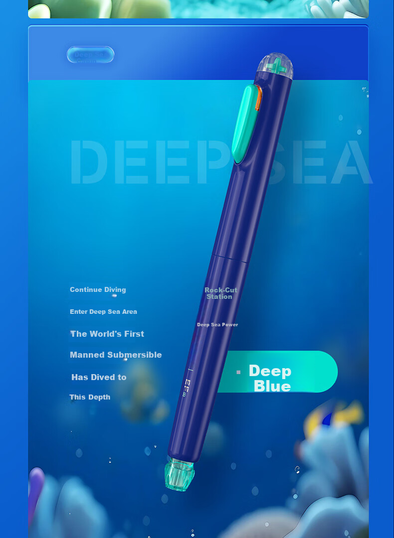 Dianshi Deep Sea Capsule Submarine Fountain Pen EF Fine Nib for Primary School Students' Handwriting Practice, Third Grade Back-To Season, Black Barrel, No Spill Ink, 4 Ink Cartridges, Erasable Blue Ink, Specialized for Calligraphy Practice, Teacher's Day Gift 10