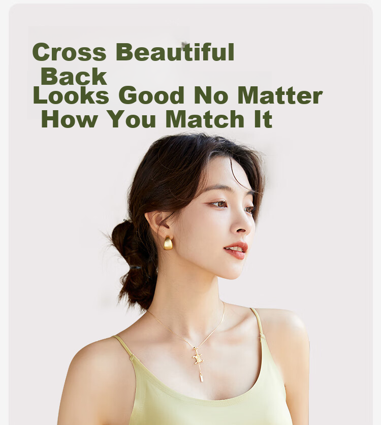 GUJIN Ice Silk Camisole for Women with Built-In Bra Pads, Cross-Back Design, Inner Wear for Blouses, Undershirts And Suit Tops 2
