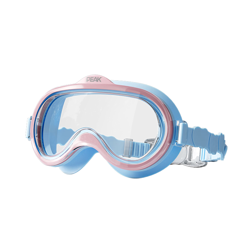PEAK Children's Swimming Goggles for Boys And Girls, High-Definition Waterproof Anti-Fog Wide-Angle Large Frame Professional Swim Training Protective Eyewear Blue Pink