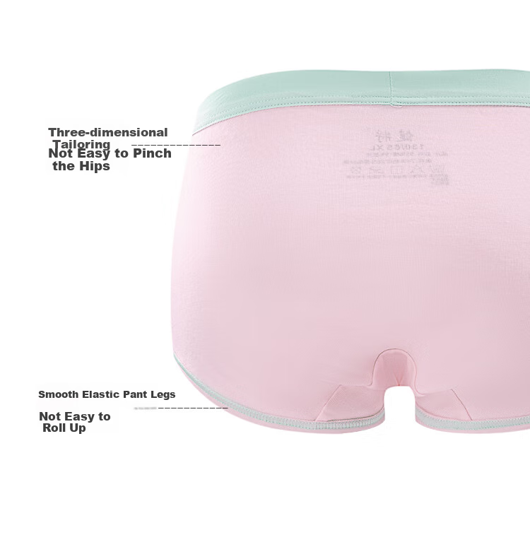 Jianjiang 50S Long-Staple Cotton Children's Underwear, Girls' Panties, Kids' Mid to Big Size Triangle Briefs, Antibacterial And Breathable, 4-Pack 3
