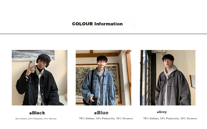 Foss Phil Men's Denim Jacket, Loose Casual Spring And Autumn Jacket, Retro Trendy Outerwear, Men's Clothing HQ1204 Blue M 3